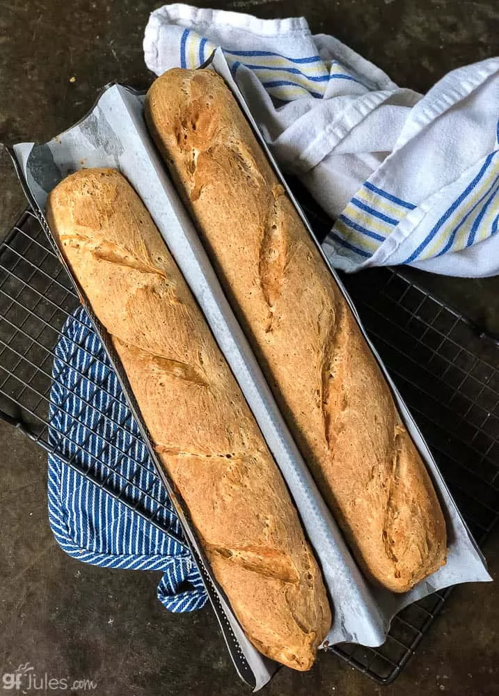 gluten free baguettes overhead