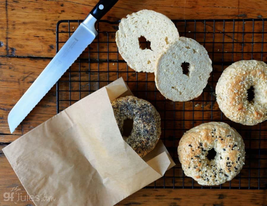 Gluten Free Bagels on Rack resized