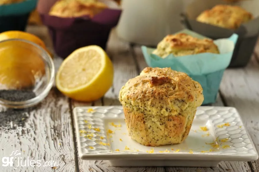 Gluten Free Lemon Poppyseed Muffins with lemon resized