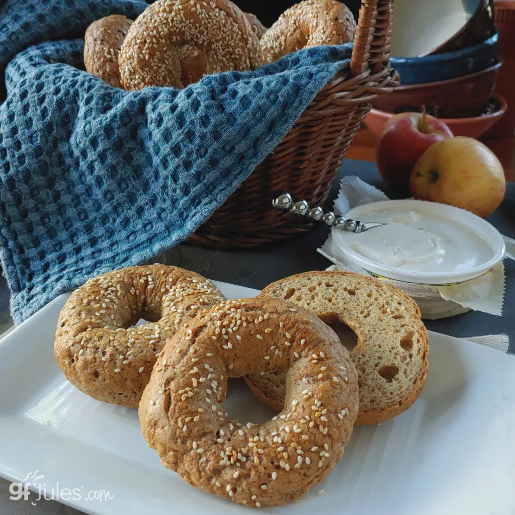 gluten free bagels with basket | gfJules