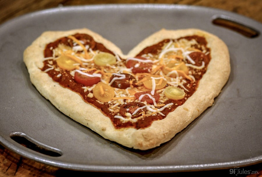 gluten free heart pizza