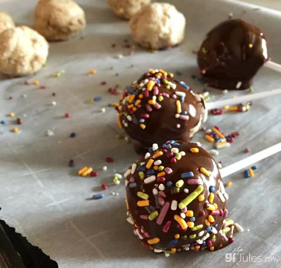 gluten free cake pops sprinkles