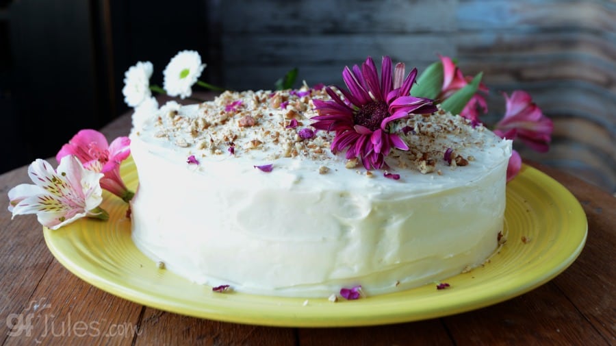Gluten Free Carrot Cake with Flowers resized