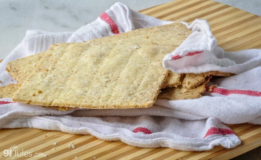 Gluten Free Matzo on towel