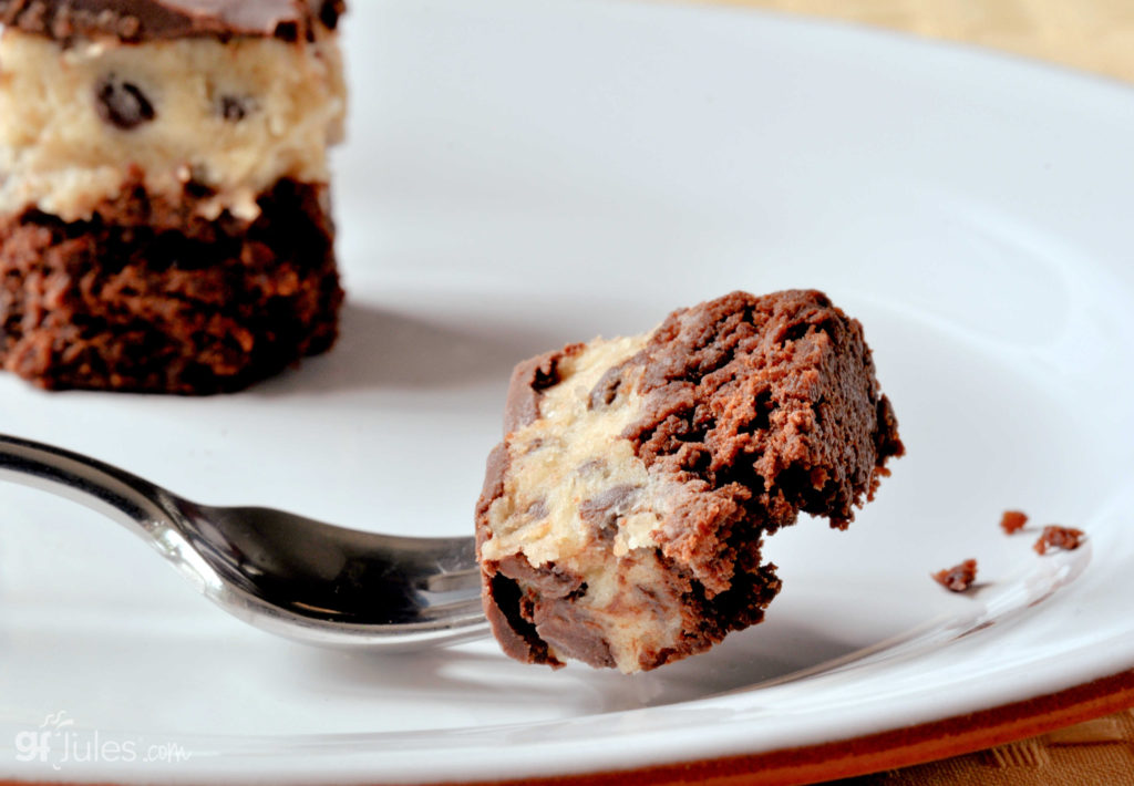 gluten free chocolate chip cookie dough brownie bite