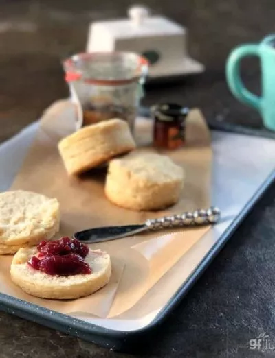 gluten free biscuits with jam gfJules