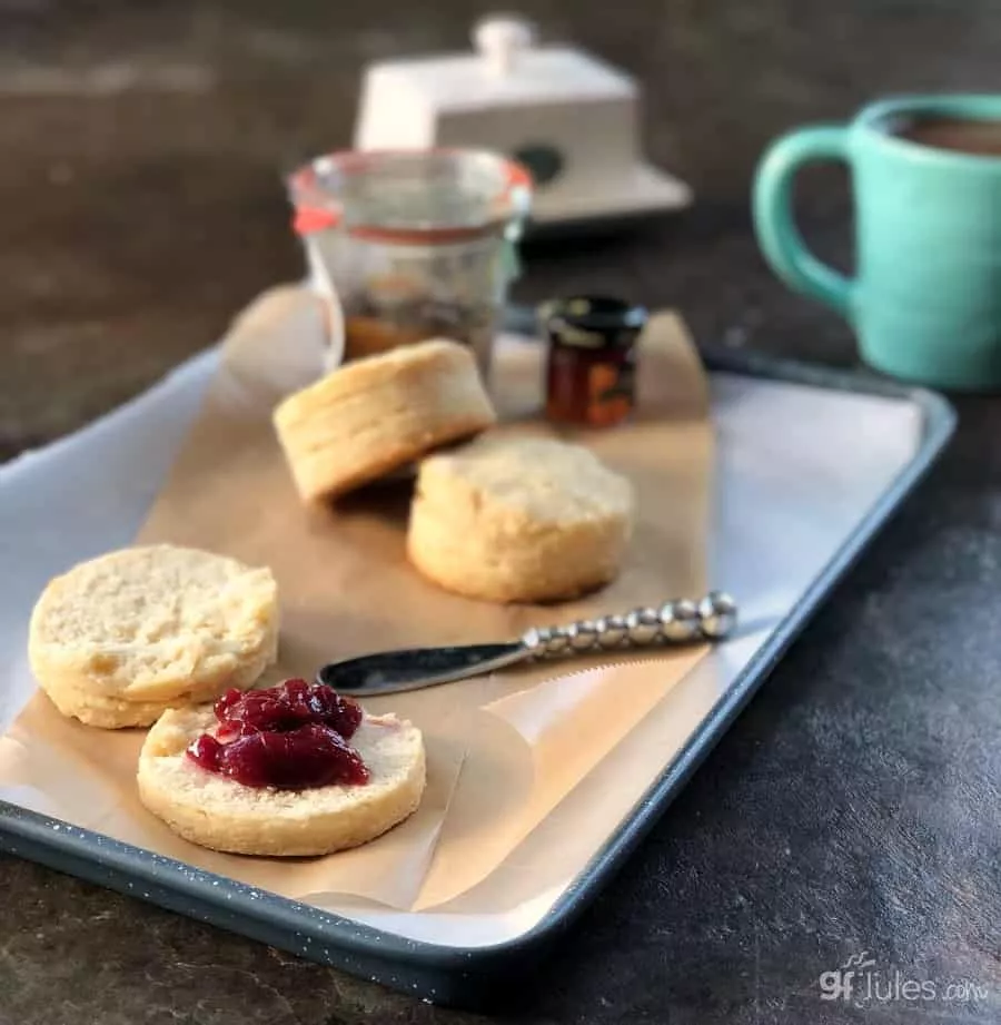 gluten free biscuits with jam gfJules