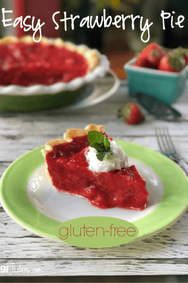 The warm air and sweet smells of strawberry season call for a delicious, cool no-bake gluten free strawberry pie!