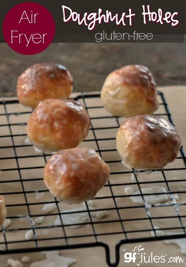 Gluten Free Doughnut Holes MADE IN AN AIR FRYER! It's amazing! So light & airy, so fast to make, so irresistible made with gfJules Flour! gfJules recipe & air fryer review