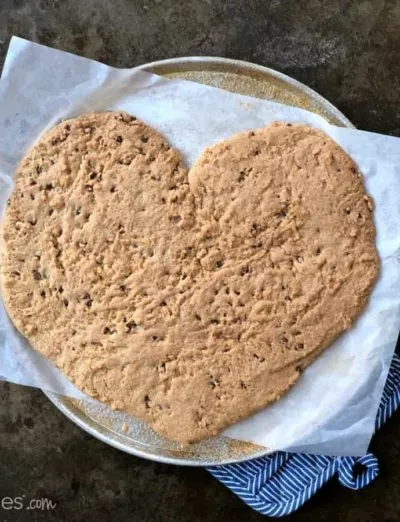 giant gluten free chocolate chip cookie heart