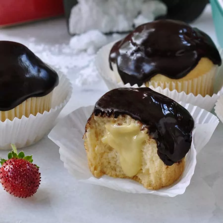 Gluten Free Boston Cream Cupcakes square