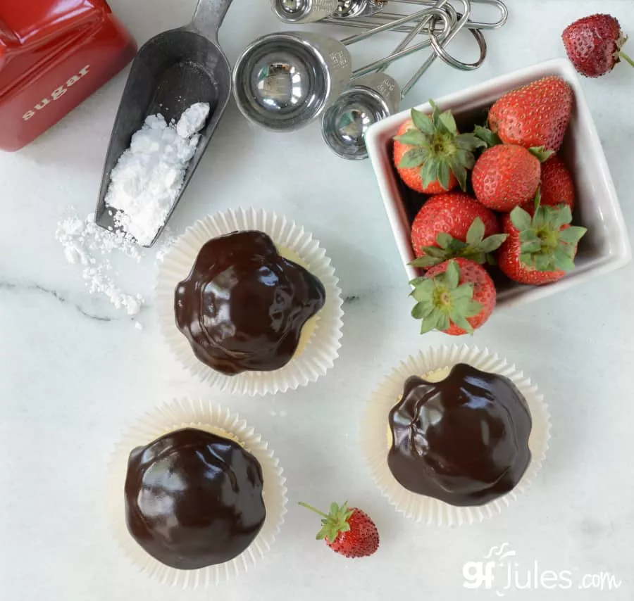 Gluten Free Boston Cream Cupcakes with berries resized