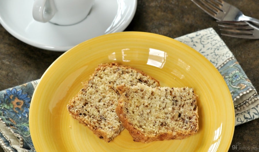 gluten free banana bread on plate