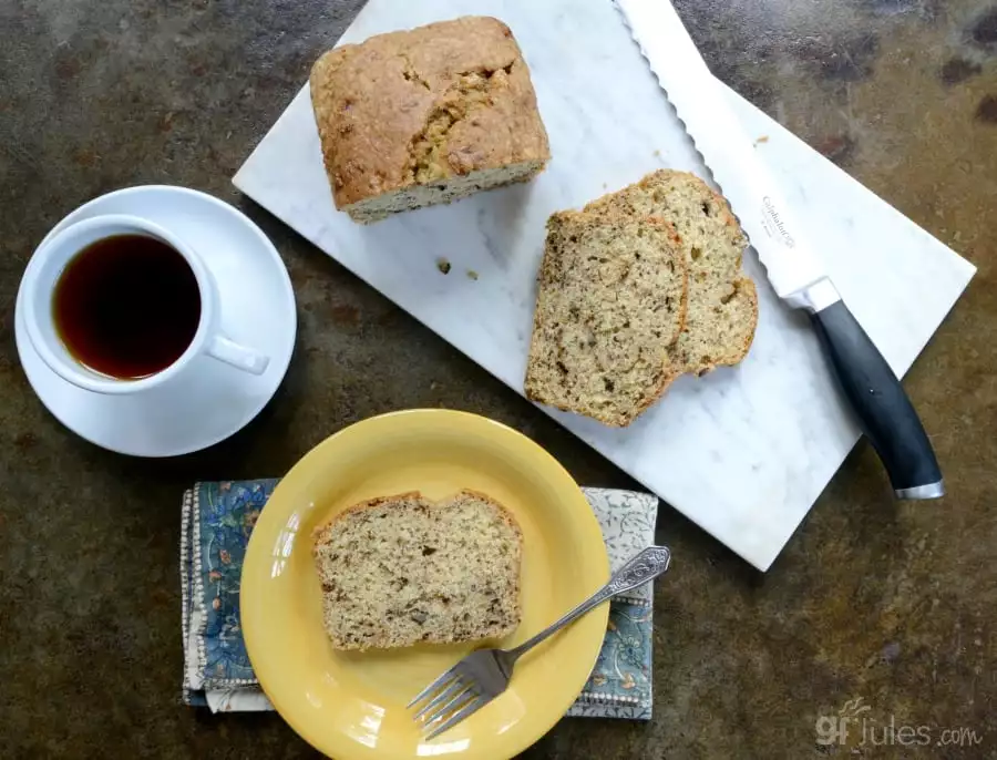 gluten free banana bread slice