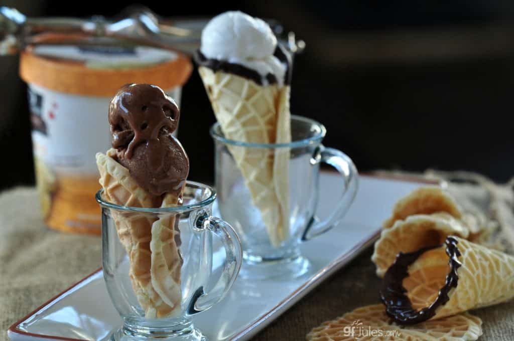 Gluten Free Waffle Cones with ice cream