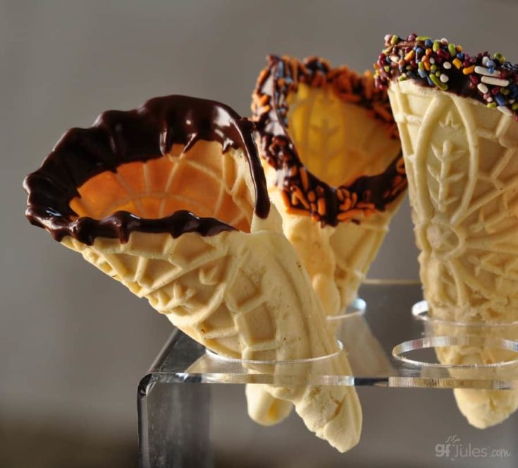 Mini Waffle Ice Cream Cone Maker - Bake 4 Homemade Mini Cones at Once,  Includes