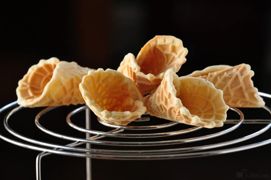 gluten free waffle cones on spiral