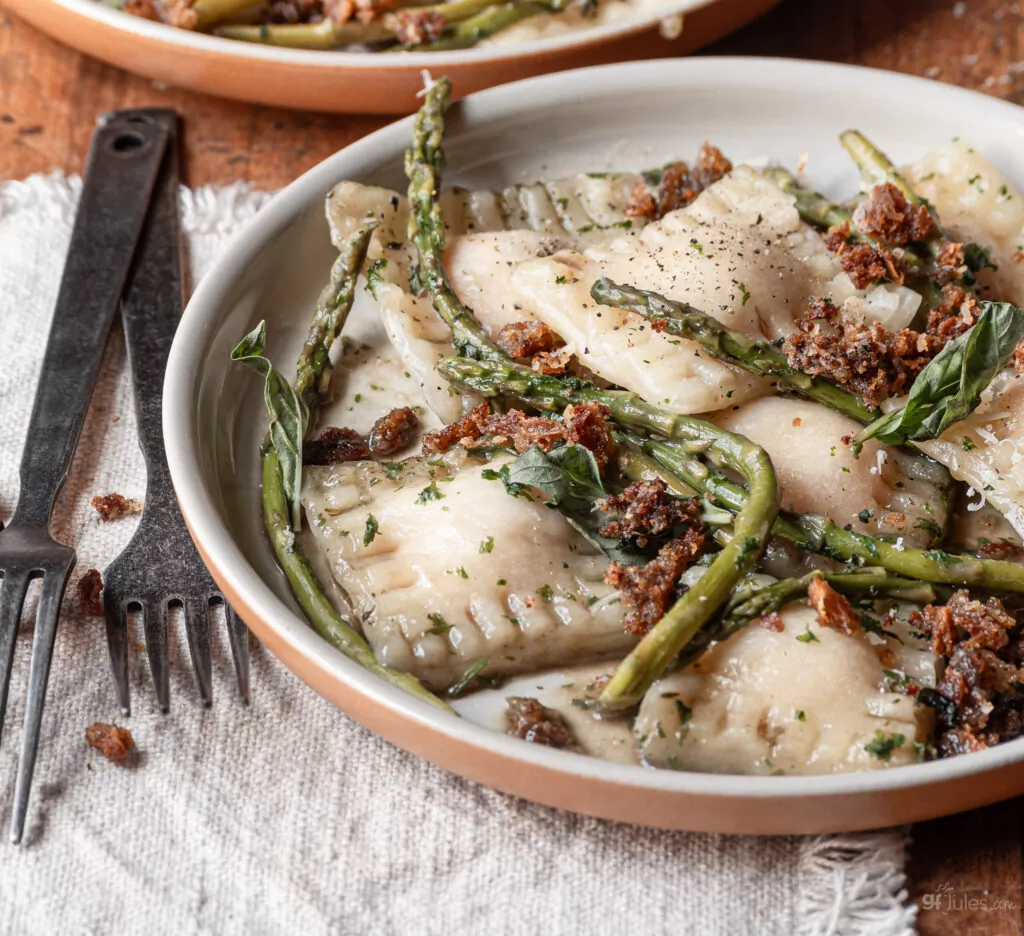 homemade gluten free ravioli in dish