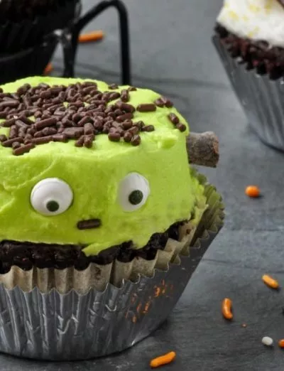 Gluten Free Halloween Cupcake Frankenstein