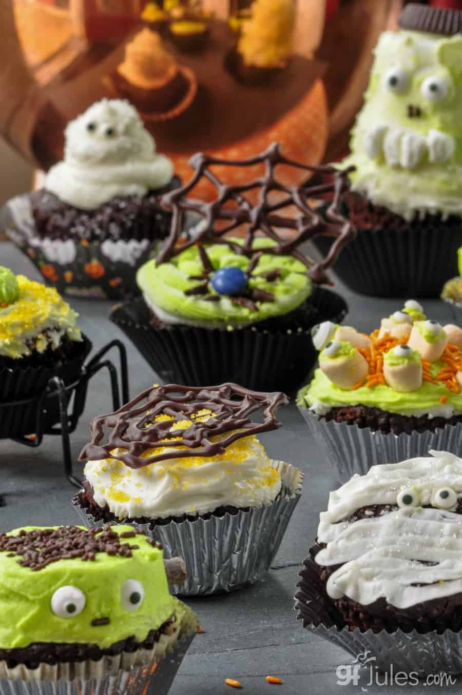 Gluten Free Halloween Cupcakes with bowl