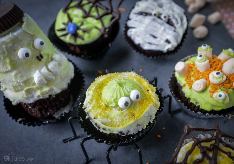 Gluten free Halloween Cupcakes spider