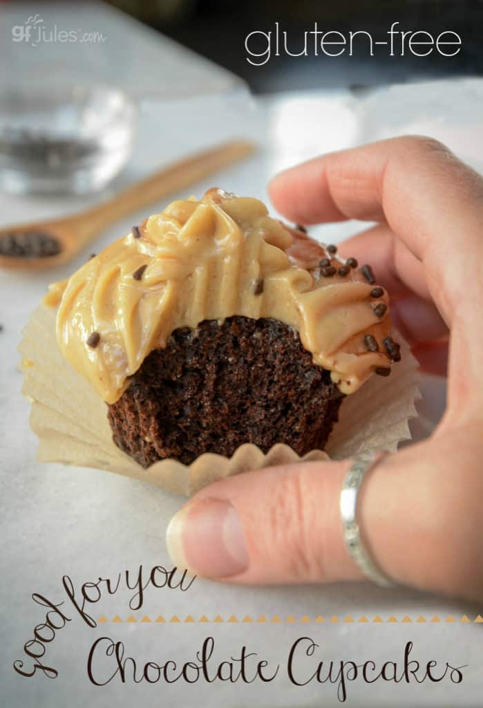 healthier gluten free chocolate cupcakes defy all the odds! Made with healthier ingredients but no less yummy!