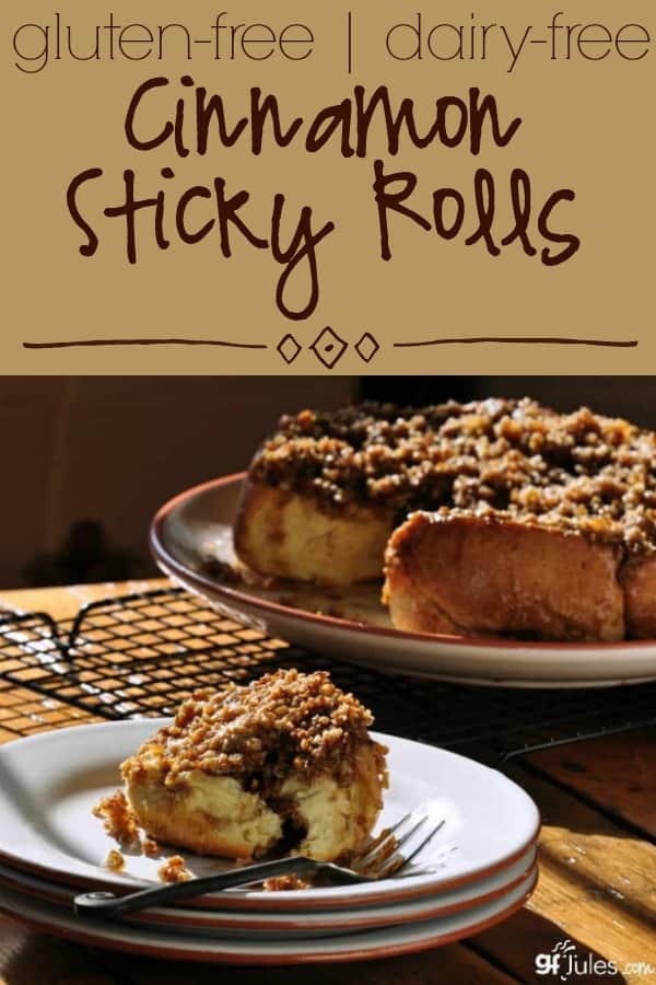 gluten free dairy free Cinnamon Sticky Rolls - gfJules