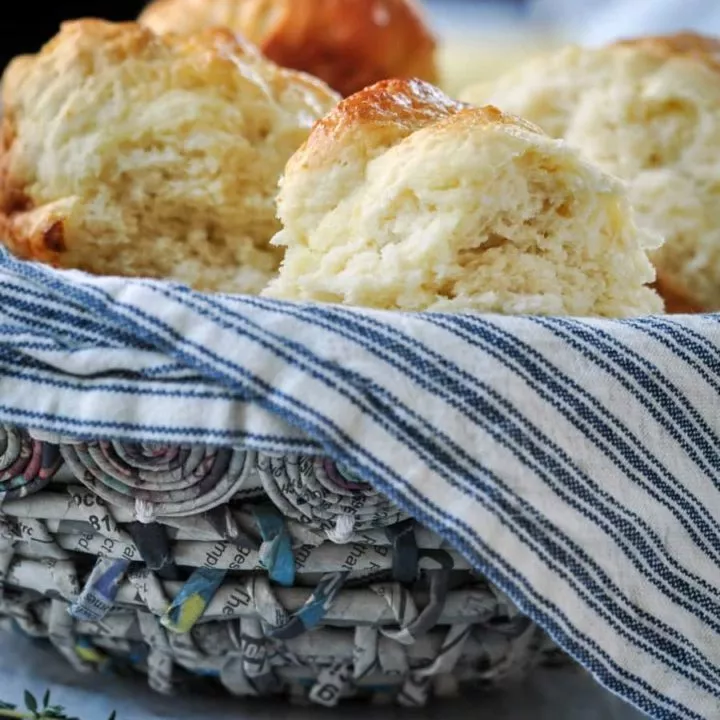 Gluten free pull apart dinner rolls in basket