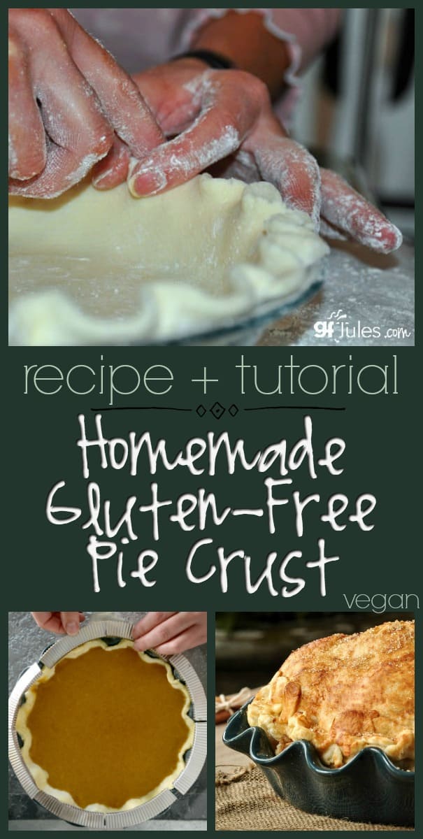 Homemade Gluten Free Pie Crust recipe and tutorial. Easily one of the most popular recipes at gfJules.com because it makes the world's best, tender & flaky pie crust
