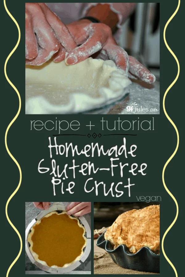 Homemade Gluten Free Pie Crust recipe and tutorial. Easily one of the most popular recipes at gfJules.com because it makes the world's best, tender, flaky pie crust