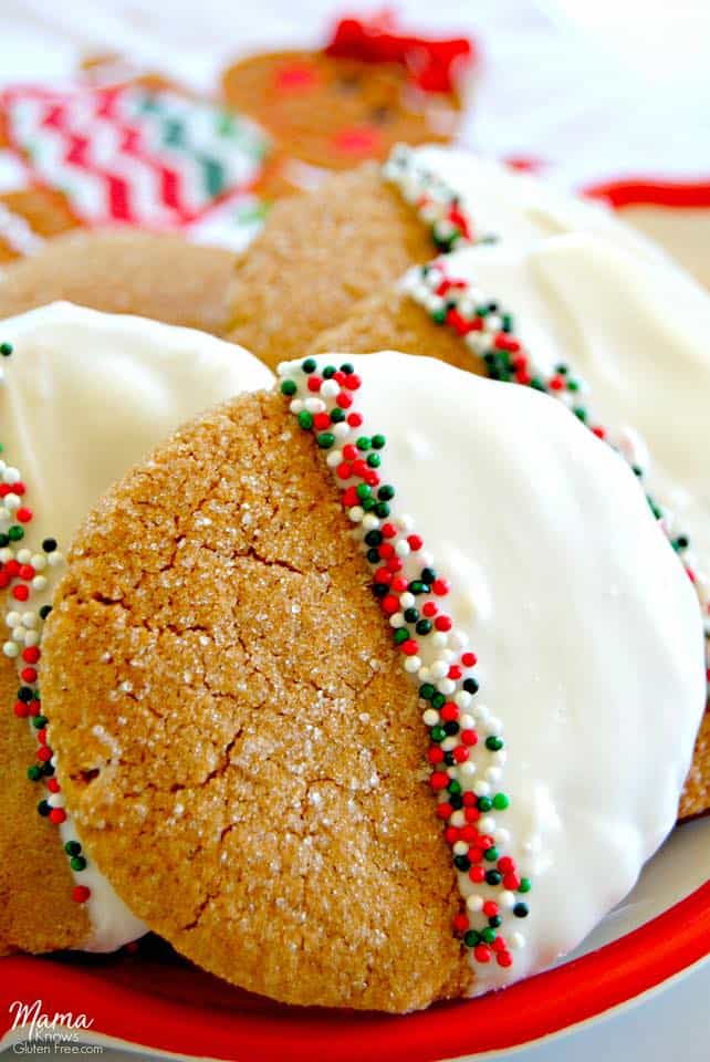 White Chocolate Dipped Gingerbread Cookies 