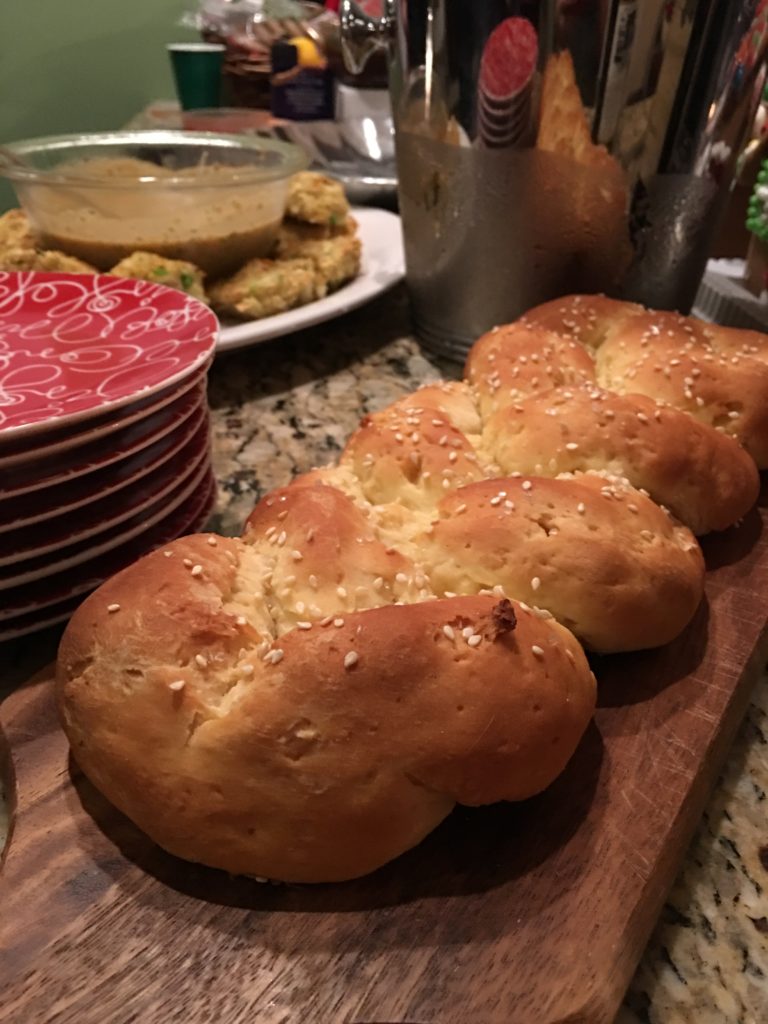 gluten free challah at a holiday party!