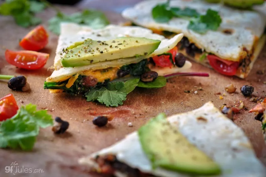 Gluten Free Quesadilla with black beans