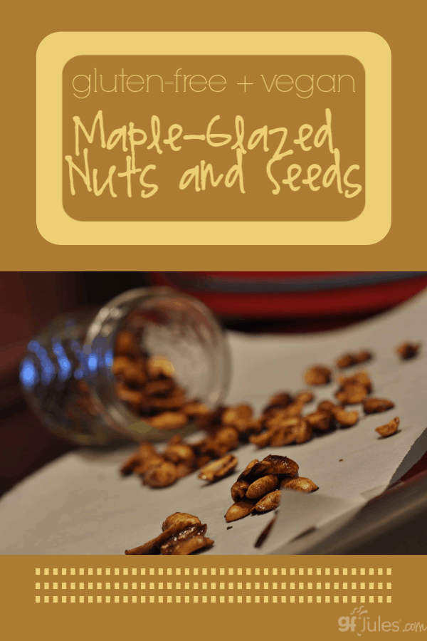 Maple Glazed Nuts or Seeds - an easy way to get your salty and your sweet all in one tasty snack!