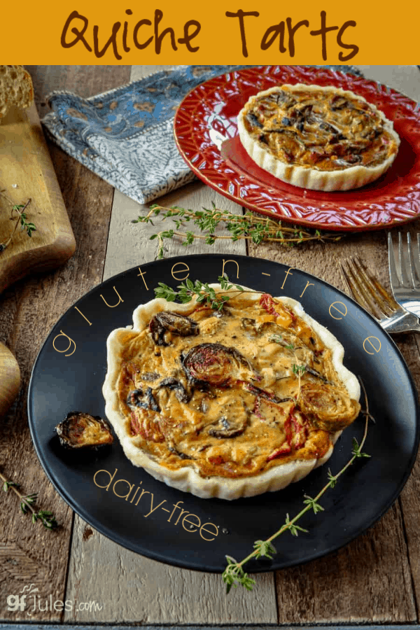 Gluten Free Quiche Tarts are so easy to make and yet so impressive! The homemade crust is so light and flaky, making everything tucked inside that much tastier.