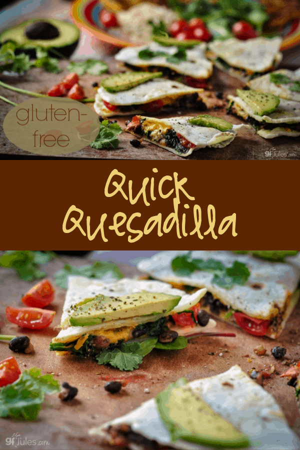 Gluten Free Quesadilla Recipe - made with homemade gluten free flour tortillas!