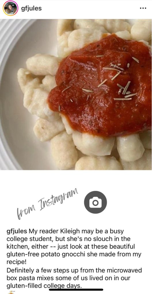 Gluten Free Gnocchi from Instagram