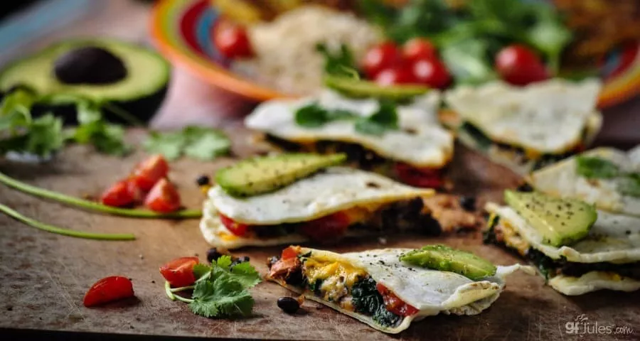 gluten free quesadilla with avocado