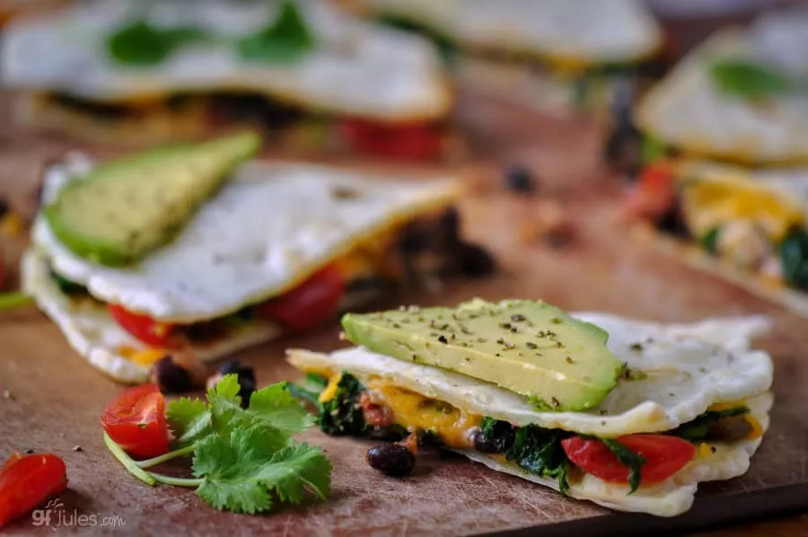 gluten free quesadilla with cilantro