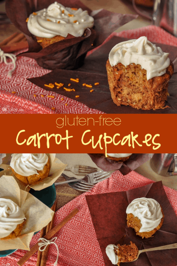 These healthier gluten free carrot cupcakes are so moist and full of flavor!