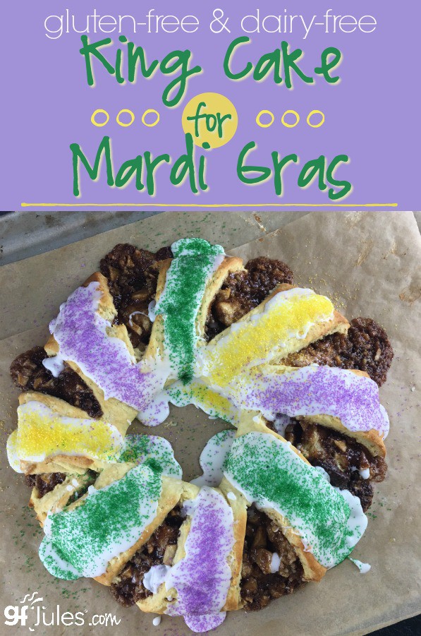 Gluten Free & Dairy Free King Cake for Mardi Gras gfJules