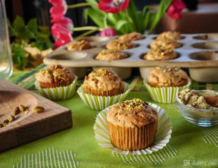 Gluten Free Pistachio Matcha Muffins