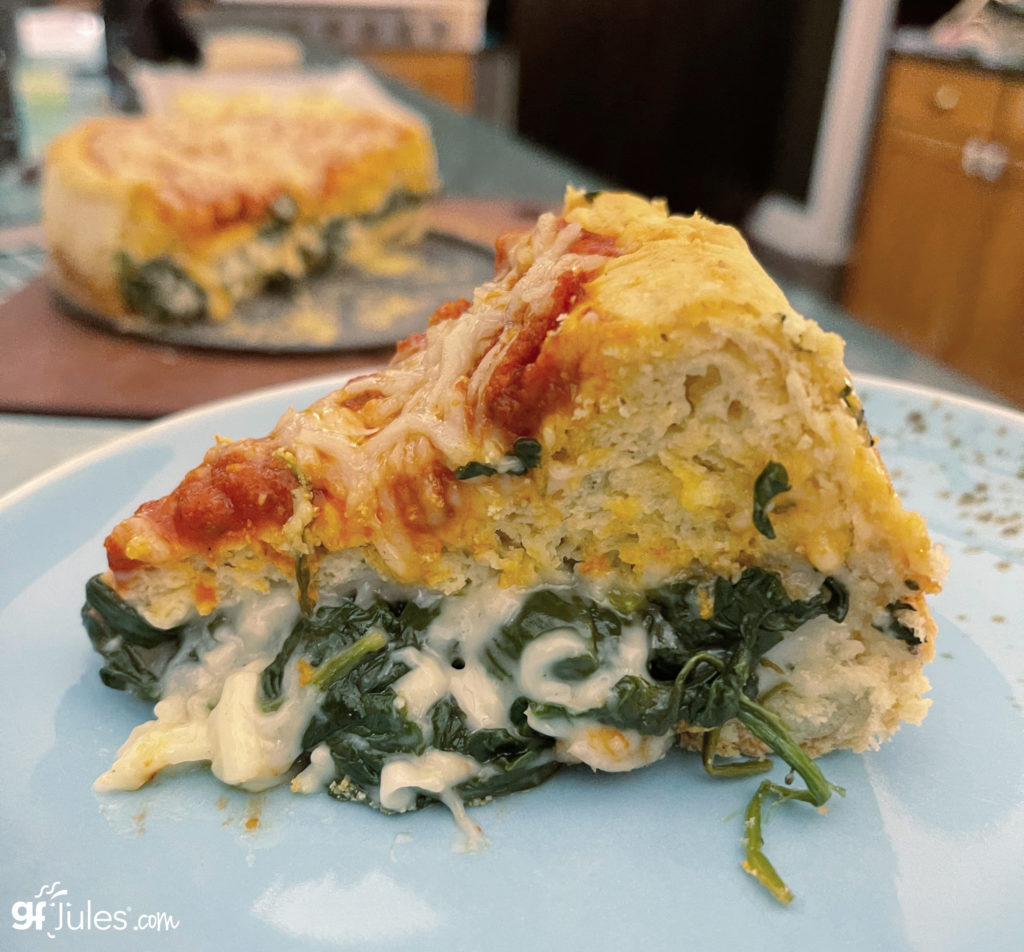 gluten free stuffed crust pizza slice