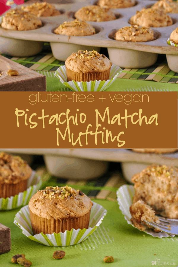 Gluten free pistachio matcha muffins that are as healthy for you as they are moist and delicious!