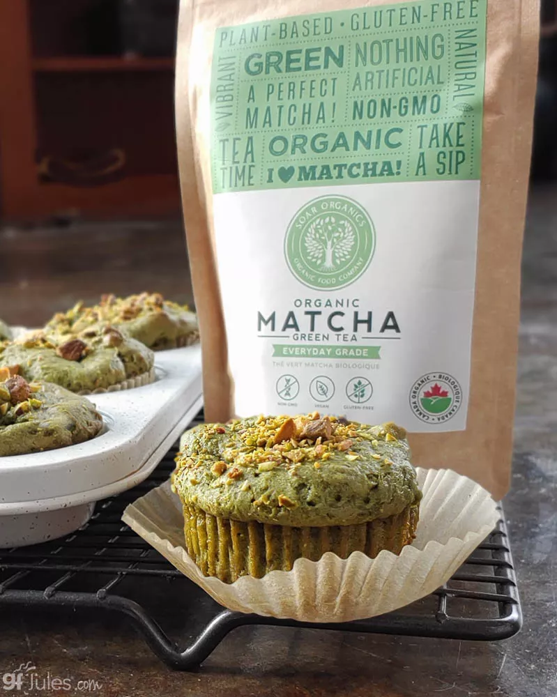 gfJules gluten free matcha muffin with matcha