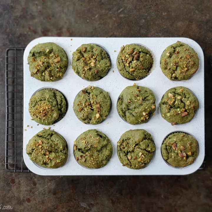 gfJules gluten free matcha muffins in tray