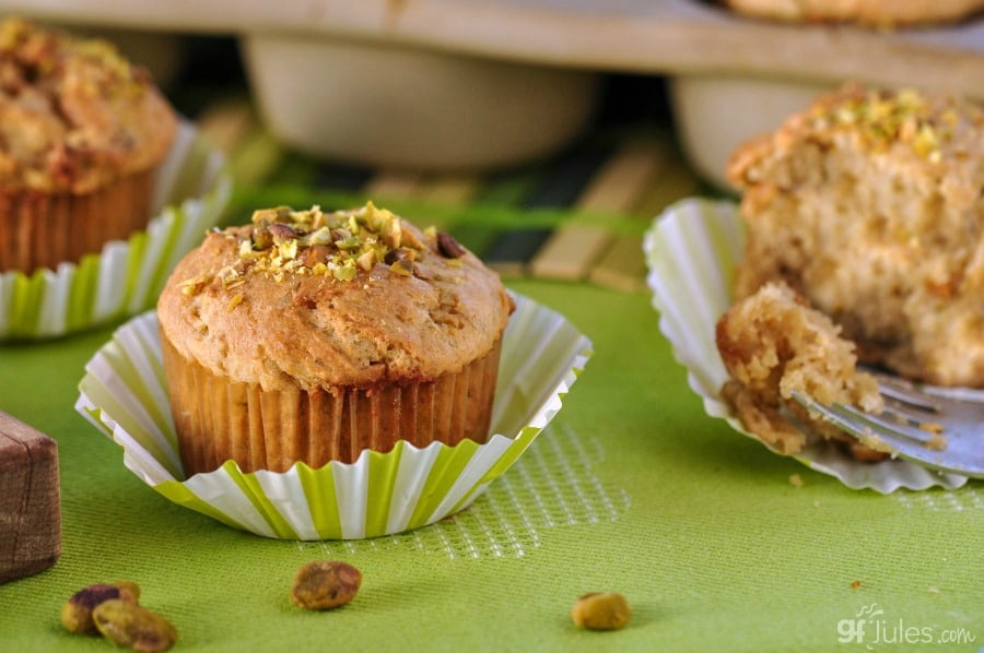 gluten free pistachio matcha muffin