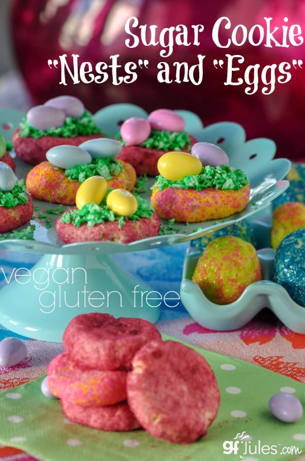 Gluten Free and Vegan Sugar Cookie Nests and Eggs for Easter