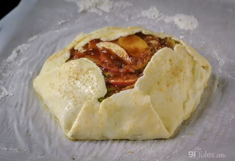 gluten free apple galette before baking