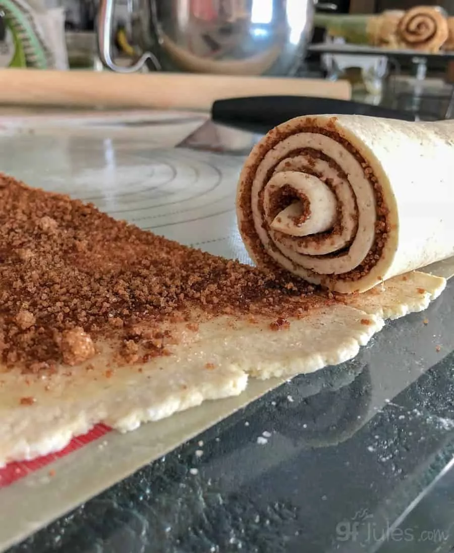 gluten free cinnamon bun dough with gfJules Flour
